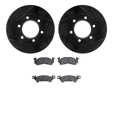 Dynamic Friction Co 8202-42053, Rotors-Drilled and Slotted-Black with Heavy Duty Brake Pads, SilverGeospec Coated, 8202-42053